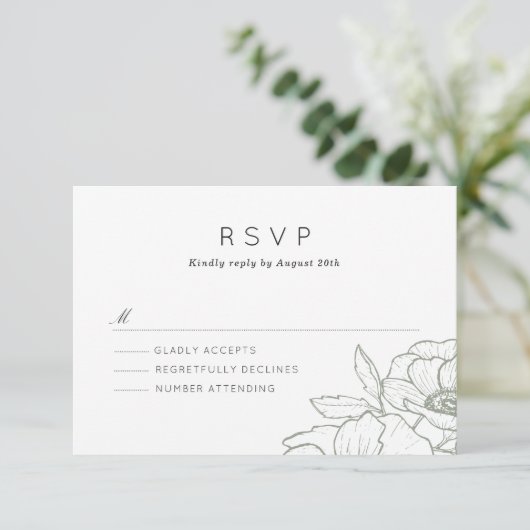 Anemone Bouquet Wedding RSVP (Staand voorkant)