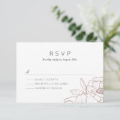 Anemone Bouquet Wedding RSVP Kaartje (Staand voorkant)