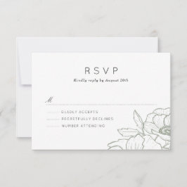 Anemone Bouquet Wedding RSVP Kaartje