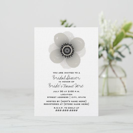 Anemone Bridal Shower Kaart (Staand voorkant)