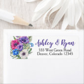 Anemone Bruiloft Adresetiketten Waterverf Etiket (Insitu)