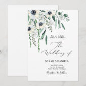 Anemone bruiloft kaart (Voorkant / Achterkant)