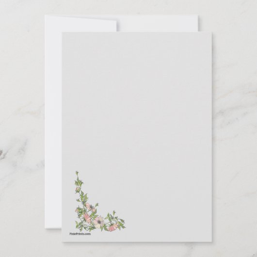 Anemone Corner Second Marriage Wedding Invitation Kaart (Achterkant)