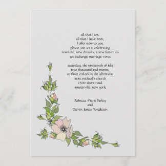 Anemone Corner Second Marriage Wedding Invitation Kaart