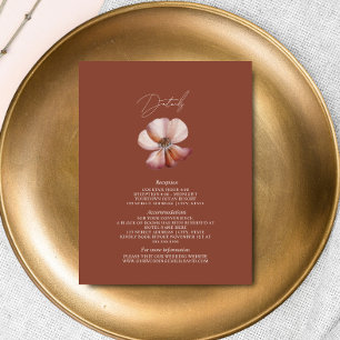 Anemone Dark Terracotta Wedding Details Informatiekaartje