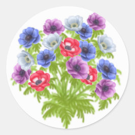 Anemone de Caen Tuinbloemen Sticker