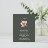 Anemone Donkergroen Wedding Details Informatiekaartje (Staand voorkant)