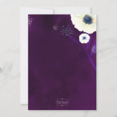 Anemone Dream Paarse Vrijgezellenfeest Kaart (Achterkant)