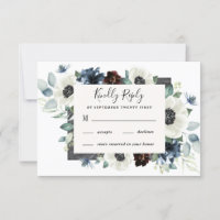 Anemone Dusty Blue Thistle Burgundy Floral Wedding