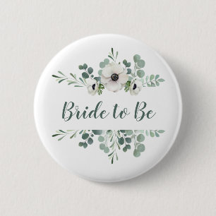 Anemone en Eucalyptus Bridal Party Pins Ronde Button 5,7 Cm