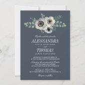 Anemone en Eucalyptus Floral bruiloft uitnodiging (Voorkant)
