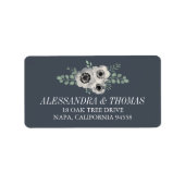 Anemone en Eucalyptus Floral Return Address Etiket (Voorkant)