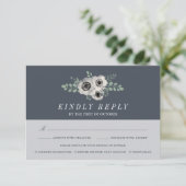 Anemone en Eucalyptus RSVP-kaart met keuze uit maa RSVP Kaartje (Staand voorkant)