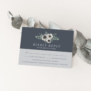 Anemone en Eucalyptus RSVP-kaart met keuze uit maa RSVP Kaartje