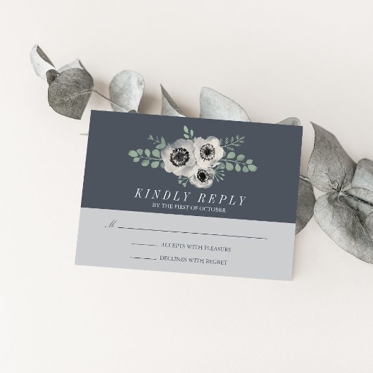 Anemone en Eucalyptus Weddenschap RSVP Reactie