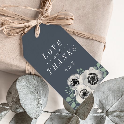 Anemone en Eucalyptus Wedding Favor Bedankt Cadeaulabel