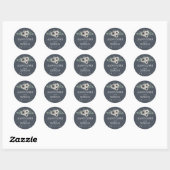 Anemone en Eucalyptus Wedding Ronde Sticker (Vel)