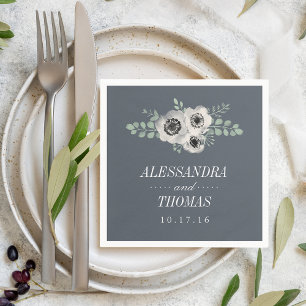 Anemone en Eucalyptus Wedding Servet