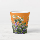 Anemone en Geranium Cust. Oranje latte Mok (Voorkant)