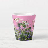 Anemone en Geranium Cust. Roze latte Mok (Voorkant)