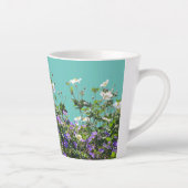 Anemone en Geranium Cust. Turqoise Latte Mok (Rechts)