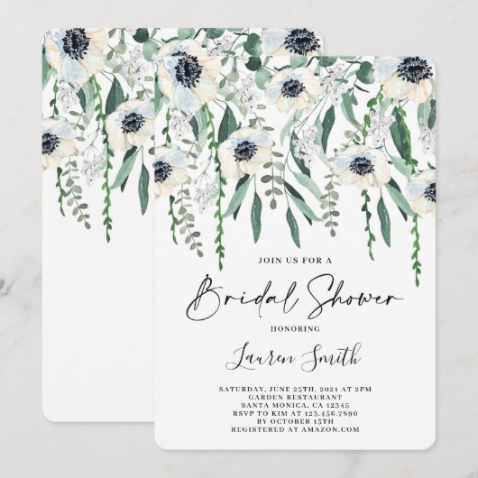 Anemone en groen Vrijgezellenfeest Kaart (Voorkant / Achterkant)