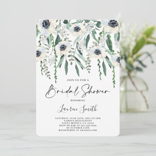 Anemone en groen Vrijgezellenfeest Kaart (Staand voorkant)