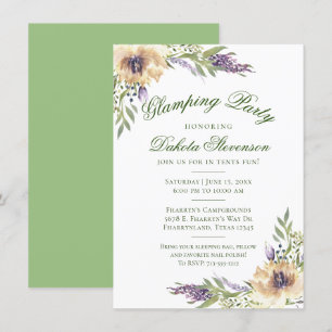 Anemone en Lavender   Floral Greenery Glamping Kaart