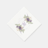 Anemone en Lavender | Paarse en ivoren bruiloft Servet (Hoek)