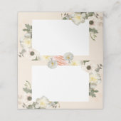 Anemone en Peony Bloom Wedding Blush Place Card Plaatskaartje (Buitenkant ongevouwen)