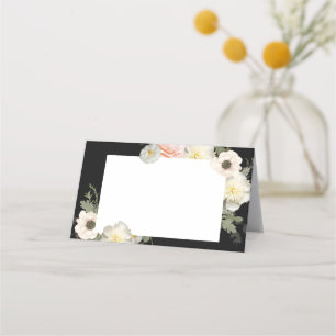 Anemone en Peony Bloom Wedding Design Place Card Plaatskaartje