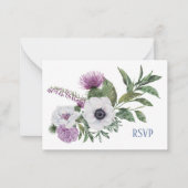 Anemone en Thistle RSVP-kaart Notitiekaartje (Voorkant)