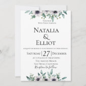 Anemone Eucalyptus Huwelijksuitnodiging Kaart (Voorkant)