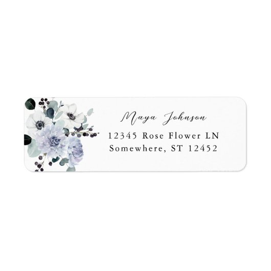 Anemone & Eucalyptus Winter Bloemstuk Retouradres Etiket (Voorkant)