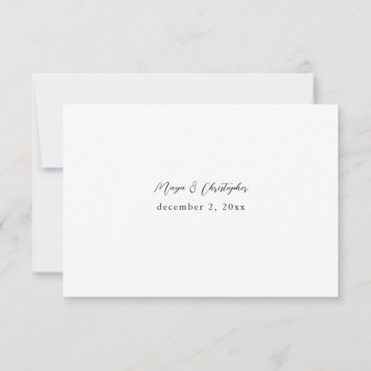 Anemone & Eucalyptus Winter White Floral no Meal RSVP Kaartje (Achterkant)