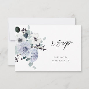 Anemone & Eucalyptus Winter Witte Bloemstuk met ma RSVP Kaartje