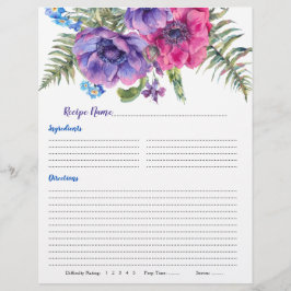 Anemone Floral Multomap Recipe inserts Flyer