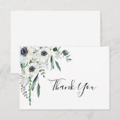 Anemone Floral Wedding bedankt je kaart (Voorkant / Achterkant)
