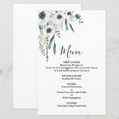 Anemone Floral Wedding Menu Kaart (Voorkant / Achterkant)