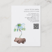 *~* Anemone Floral White Rose Gold QR code Busines Visitekaartje (Achterkant)