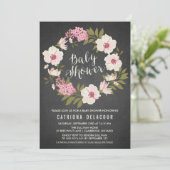 Anemone Floral Wreator Baby shower Invitation Kaart (Staand voorkant)
