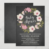 Anemone Floral Wreator Baby shower Invitation Kaart (Voorkant / Achterkant)