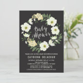 Anemone Floral Wreator Baby shower Invitation Kaart (Staand voorkant)