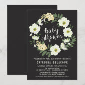 Anemone Floral Wreator Baby shower Invitation Kaart (Voorkant / Achterkant)
