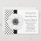 Anemone Flower Black White Polka Dot Weddenschap Kaart (Voorkant)