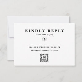 Anemone Flower Electronic QR Code Wedding Website RSVP Kaartje