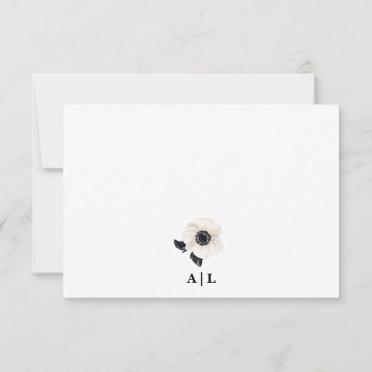 Anemone Flower Electronic QR Code Wedding Website RSVP Kaartje (Achterkant)