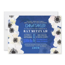 Anemone Flowers Bat Mitzvah Uitnodiging