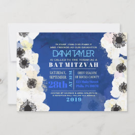 Anemone Flowers Bat Mitzvah Uitnodiging