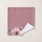 Anemone Foliage op roze achtergrond Bad Handdoek (Wasdoekje)